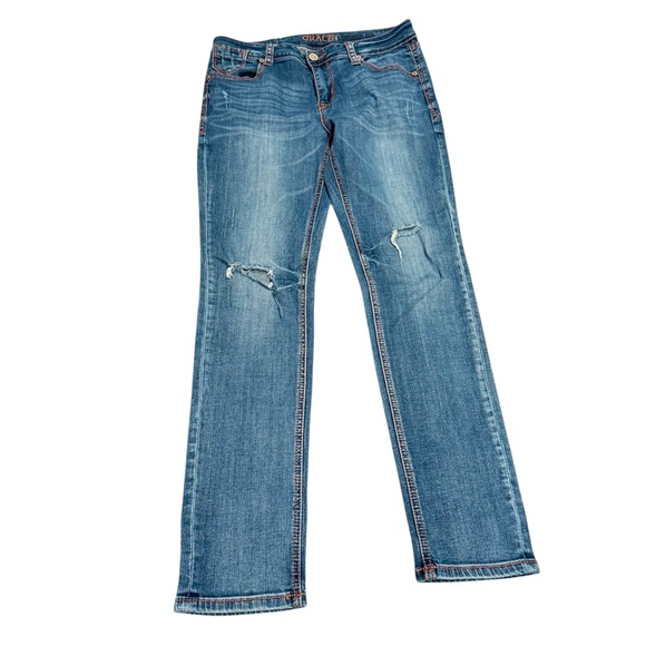 Grace in LA Denim - Grace In LA Simple Stitch Bootcut Jeans Medium Wash Size 30
